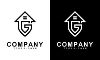 Gráfico vectorial de ilustración del diseño del logotipo de la letra G y el techo de la casa. creativo moderno. logotipo simple vector