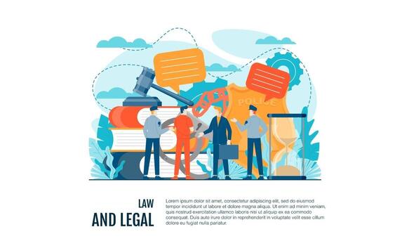 legal judgment vector illustration concept template background design can be use for presentation web banner UI UX landing page