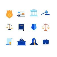 collection set law legal justice flat icon design logo illustration vector