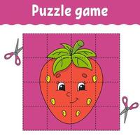 Puzzle game for kids. Education developing worksheet. Learning game for children. Activity page. For toddler. Riddle for preschool. Simple flat isolated vector illustration in cute cartoon style.