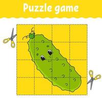 juego de rompecabezas para niños. hoja de trabajo de desarrollo educativo. juego de aprendizaje para niños. página de actividad. para niños pequeños. acertijo para preescolar. Ilustración de vector aislado plano simple en estilo de dibujos animados lindo.