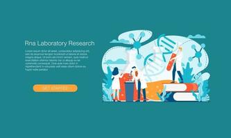 El fondo de plantilla de concepto de ilustración de vector de investigación de vacuna de laboratorio de ciencia se puede utilizar para presentación banner web ui ux página de inicio