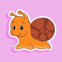 Orange snail. Cute character. Colorful vector illustration. Cartoon style. Isolated on white background. Design element. Template for your design, books, stickers, cards, posters, clothes.