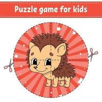 juego de rompecabezas para niños. hoja de trabajo de desarrollo educativo. juego de aprendizaje para niños. página de actividad. para niños pequeños. acertijo para preescolar. Ilustración de vector aislado plano simple en estilo de dibujos animados lindo.