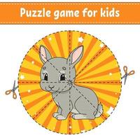 juego de rompecabezas para niños. hoja de trabajo de desarrollo educativo. juego de aprendizaje para niños. página de actividad. para niños pequeños. acertijo para preescolar. Ilustración de vector aislado plano simple en estilo de dibujos animados lindo.