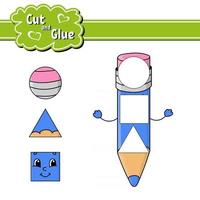 Cut and glue. Education developing worksheet. Activity page. Game for children. Isolated vector illustration in cute cartoon style.