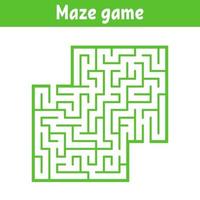 Color square maze. Game for kids. Puzzle for children. Labyrinth conundrum. Flat vector illustration isolated on white background. With place for your image.