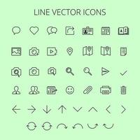 Line vector icons for business acquaintance on events website interface