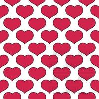 Seamless pink hearts for Valentine's Day pattern on transparent background. Vector illustration for designers