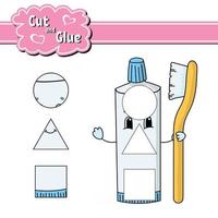 Cut and glue. Education developing worksheet. Activity page. Game for children. Isolated vector illustration in cute cartoon style.