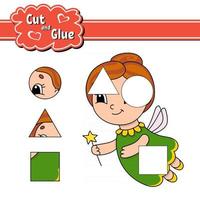 Cut and glue. Education developing worksheet. Activity page. Game for children. Isolated vector illustration in cute cartoon style.