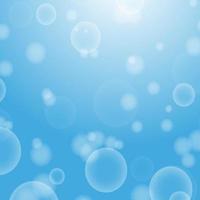 Fondo abstracto azul claro con un bokeh en forma de círculos. mundo submarino con burbujas de aire. ilustración vectorial. vector