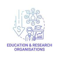 Education and research organizations concept icon. Providing opportunities abstract idea thin line illustration. Raising donations for educational projects. Vector isolated outline color drawing