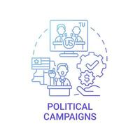 Political campaigns fundraiser concept icon. Membership fees, subscriptions abstract idea thin line illustration. Contribute funds to political allies. Vector isolated outline color drawing