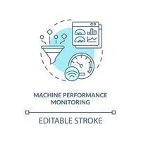 Machine performance monitoring concept icon. Digital twin tasks. Modern computers automation abstract idea thin line illustration. Vector isolated outline color drawing. Editable stroke