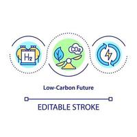 Low carbon future concept icon. Protecting nature. Climate change prevention. Green energy source abstract idea thin line illustration. Vector isolated outline color drawing. Editable stroke