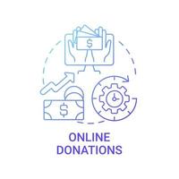 Online donations concept icon. Fundraising event abstract idea thin line illustration. Increasing nonprofit organization awareness. Donating by credit card. Vector isolated outline color drawing