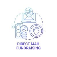 Direct mail fundraising concept icon. Charity event abstract idea thin line illustration. Nonprofit organizations. Bringing recipient to charity website. Vector isolated outline color drawing