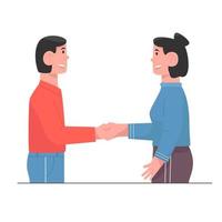 Two business partners handshaking vector