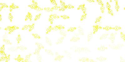 Light Yellow vector pattern with feminism elements.