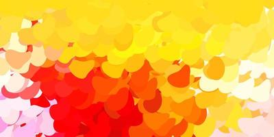 Light red, yellow vector background with random forms.