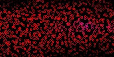 Dark pink vector background with bubbles.