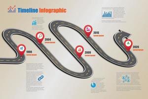 Business roadmap timeline infographic template with pointers designed for abstract background milestone modern diagram process technology digital marketing data presentation chart Vector illustration