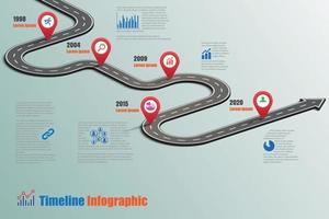 iconos de infografía de línea de tiempo de hoja de ruta de negocios diseñados para plantilla de fondo abstracto elemento de hito diagrama moderno tecnología de proceso marketing digital presentación de datos ilustración vectorial vector