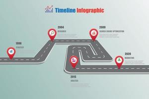 iconos de infografía de línea de tiempo de hoja de ruta de negocios diseñados para plantilla de fondo abstracto elemento de hito diagrama moderno tecnología de proceso marketing digital presentación de datos ilustración vectorial vector