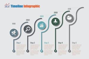 Business roadmap timeline infographic with 5 steps circle designed for background elements diagram planning process web pages workflow digital technology data presentation chart. Vector illustration