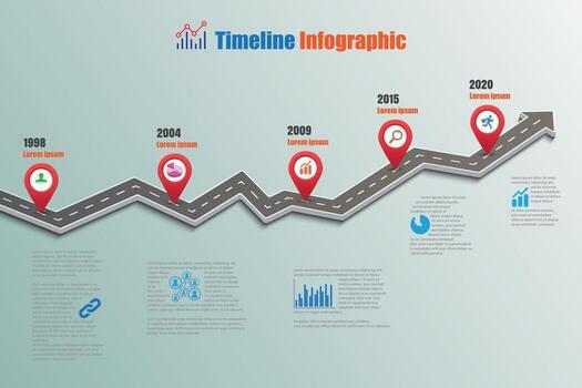 Business roadmap timeline infographic icons designed for abstract background template element modern diagram process web pages technology digital marketing data presentation chart Vector illustration