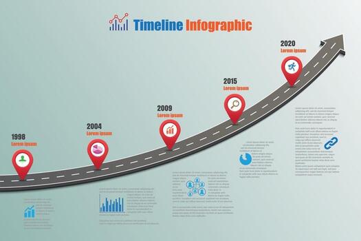Business roadmap timeline infographic icons designed for abstract background template element modern diagram process web pages technology digital marketing data presentation chart Vector illustration