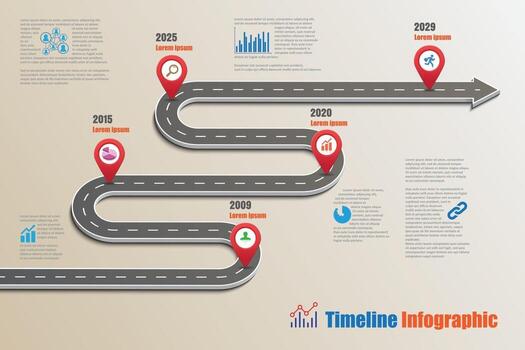 Business roadmap timeline infographic icons designed for abstract background template element modern diagram process web pages technology digital marketing data presentation chart Vector illustration