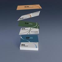 3d rendering of many layers name card photo