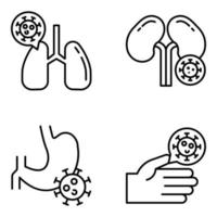 Pack of Covid Infection Linear Icons vector