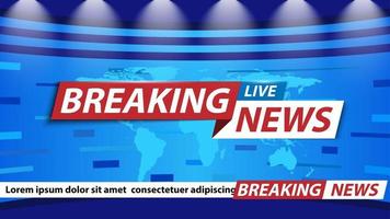 Breaking news background, TV channel news screensaver, vector illustration