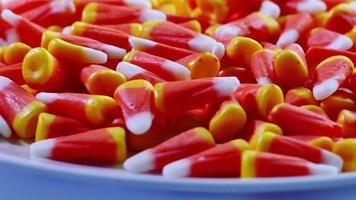 Colored candy corn ready for Halloween rotating video