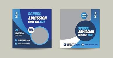 School college university  admission and back to school social media post design vector