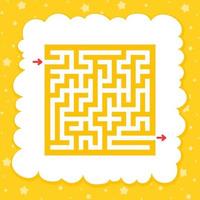 Color square maze. Game for kids. Puzzle for children. One entrance, one exit. Labyrinth conundrum. Flat vector illustration isolated on fairy background.