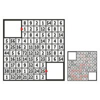 Mathematical square maze. Game for kids. Puzzle for children. The study of numbers. Labyrinth conundrum. Flat vector illustration isolated on white background. With answer. With place for your image.