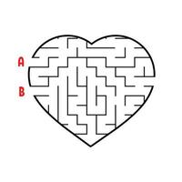 Labyrinth in the shape of a heart. Game for kids. Puzzle for children. Find the right way. Maze conundrum. Flat vector illustration isolated on white background.