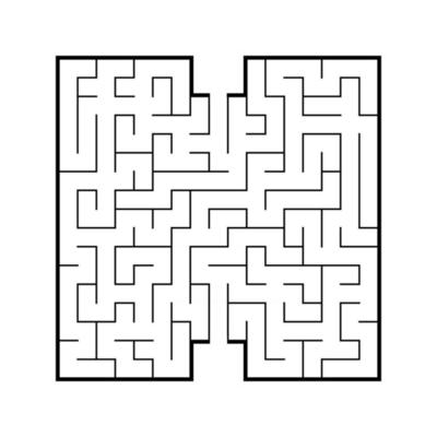 Abstract square maze. Game for kids. Puzzle for children. Find the right path. Labyrinth conundrum. Flat vector illustration isolated on white background.