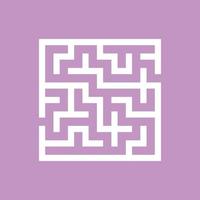 Abstract square maze. Game for kids. Puzzle for children. One entrance, one exit. Labyrinth conundrum. Flat vector illustration isolated on color background.