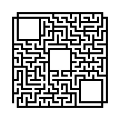 Abstract square maze. Game for kids. Puzzle for children.Labyrinth conundrum. Flat vector illustration isolated on white background. With place for your image.