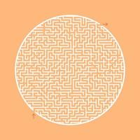 Difficult round labyrinth. Game for kids and adults. Puzzle for children. Labyrinth conundrum. Flat vector illustration isolated on color background.