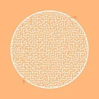 Difficult round labyrinth. Game for kids and adults. Puzzle for children. Labyrinth conundrum. Flat vector illustration isolated on color background.