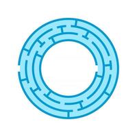 Abstract round maze. Game for kids. Puzzle for children. One entrance, one exit. Labyrinth conundrum. Flat vector illustration isolated on white background.