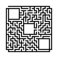 Abstract square maze. Game for kids. Puzzle for children.Labyrinth conundrum. Flat vector illustration isolated on white background. With place for your image.