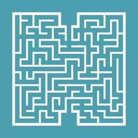 Abstract square maze. Game for kids. Puzzle for children. Find the right path. Labyrinth conundrum. Flat vector illustration isolated on color background.