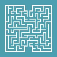 Abstract square maze. Game for kids. Puzzle for children. Find the right path. Labyrinth conundrum. Flat vector illustration isolated on color background.